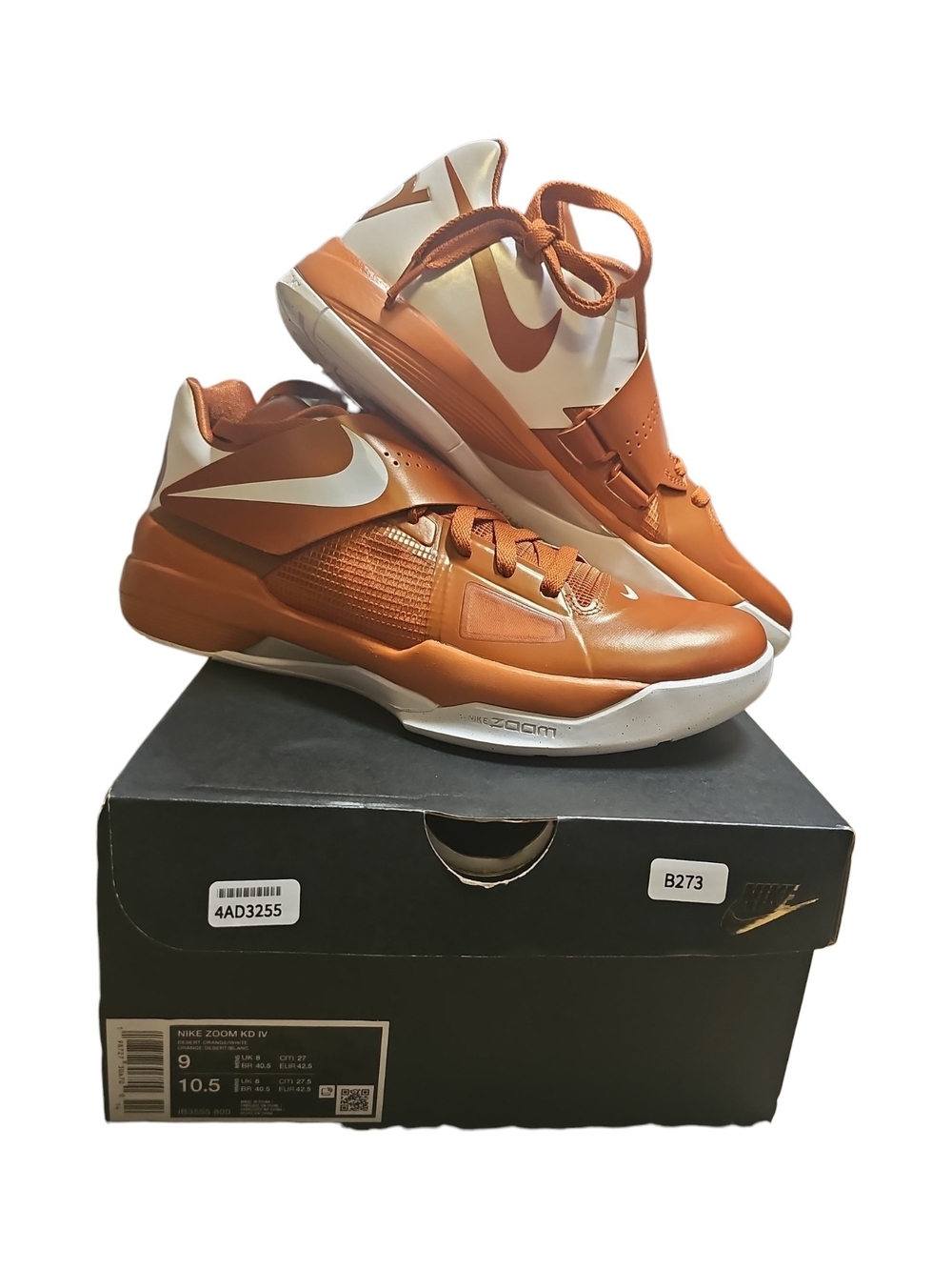 Nike KD 4 "Texas Longhorns" Basketball Shoes - Men's Size 9 (Brand New)